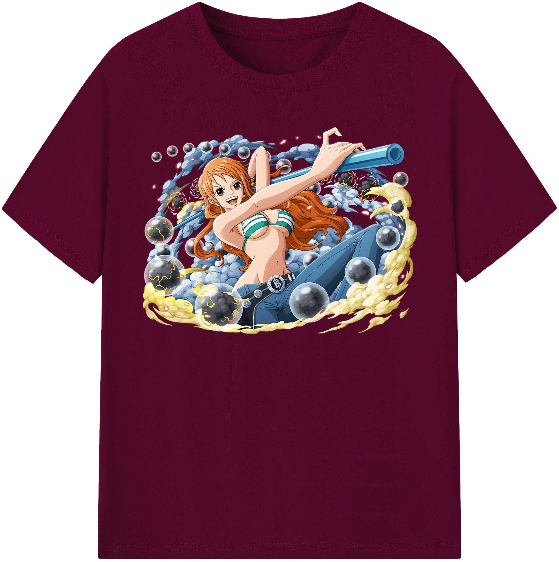 （画像用） ワンピース ナミ ONE PIECE Nami レディースカジュアルプリントTシャツ（綿100％）